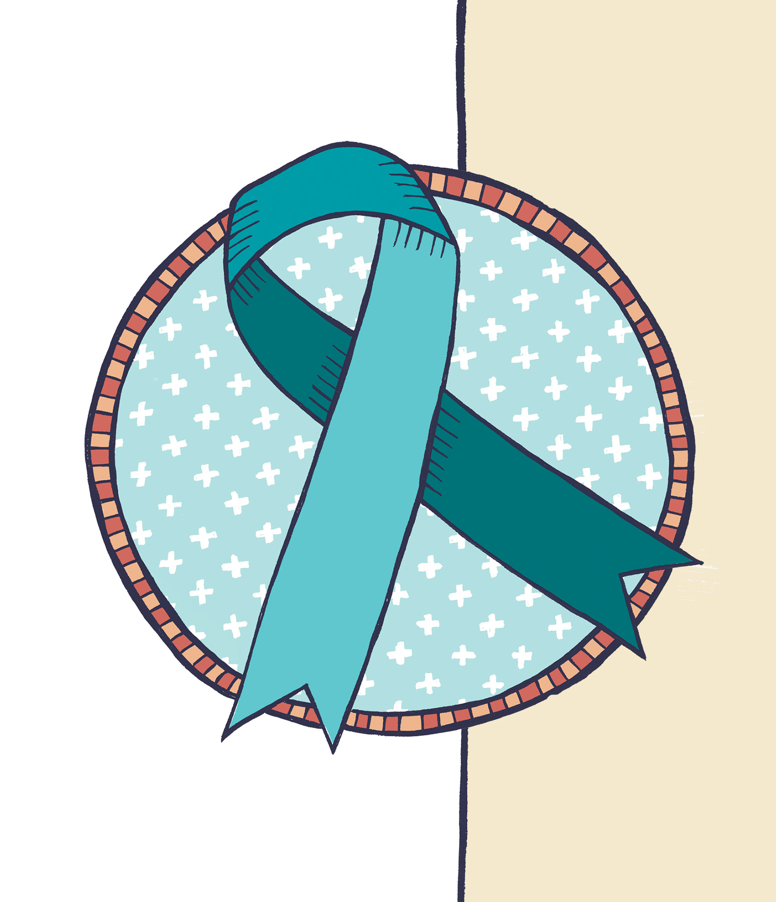 Self testing champions image of a teal coloured ribbon