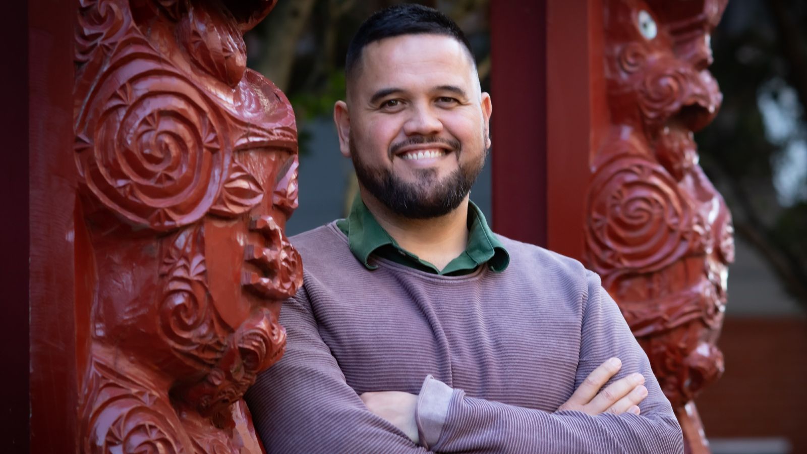 Billy van Uitregt stands by the walkway near Te Herenga Waka Marae