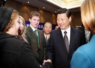Xi Jinping meets students at opening of Confucius Institute