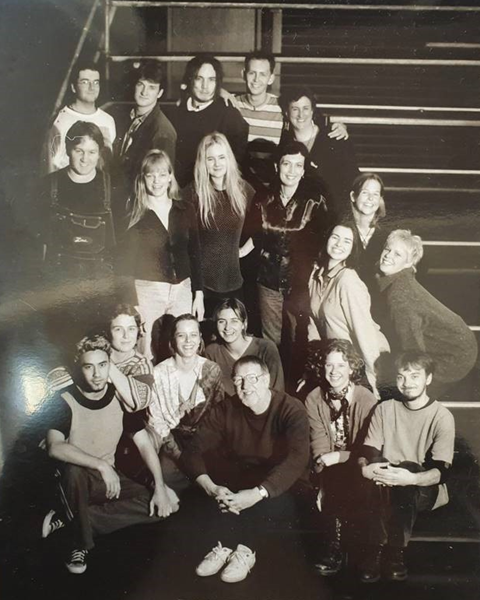 Phil and one of his Theatre cohorts (students pictured include Taika Waititi, Laura Hill)
