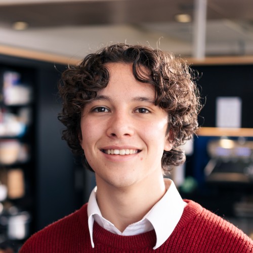 Close of up a smiling male student