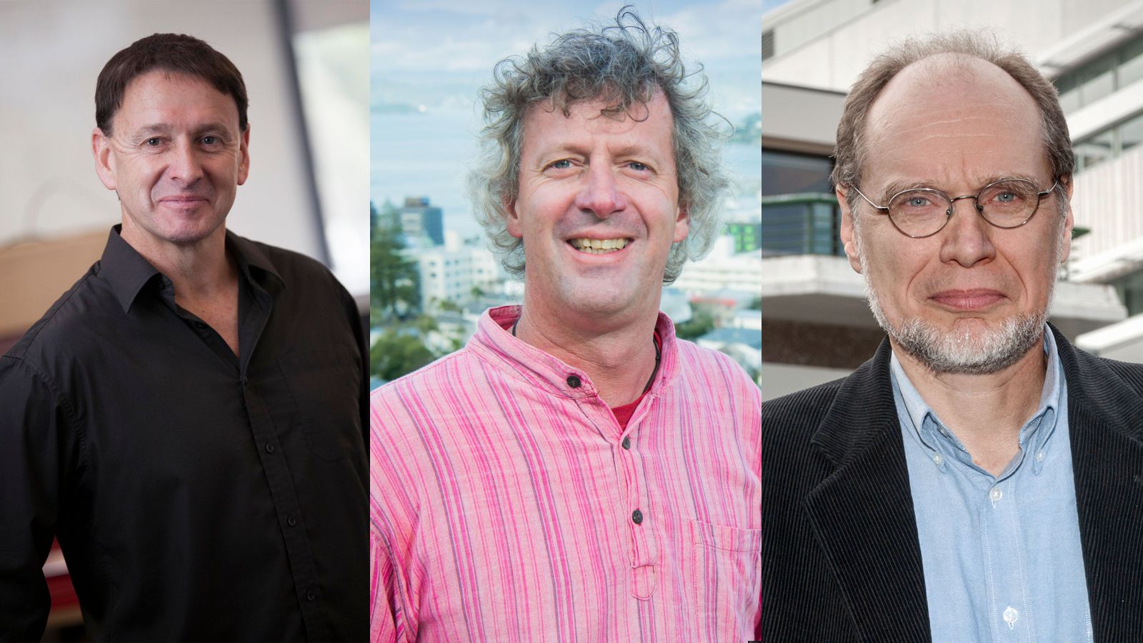 Collage headshots of three men