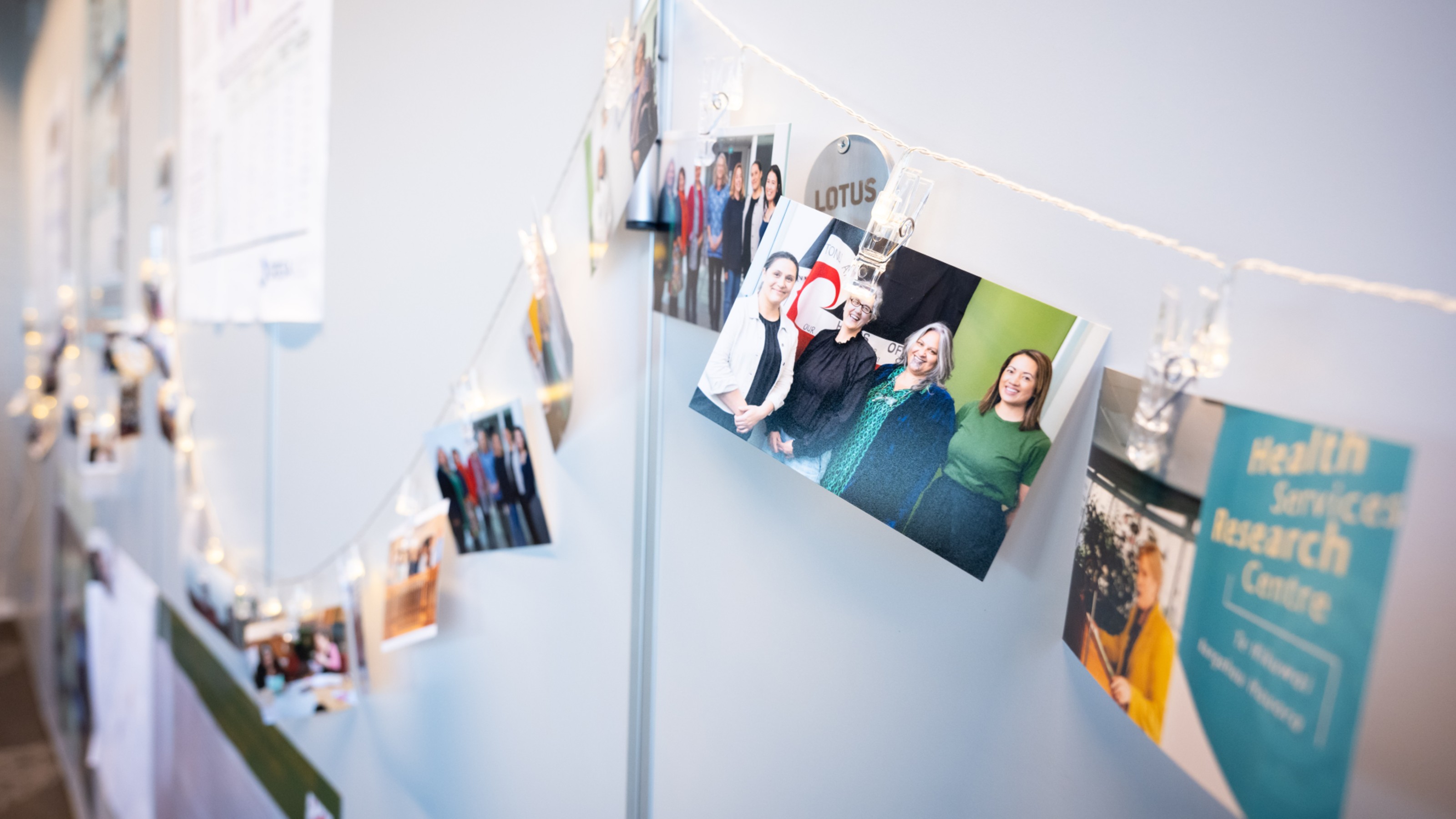 Pictures of the centre over the years are strung up on the wall at the party