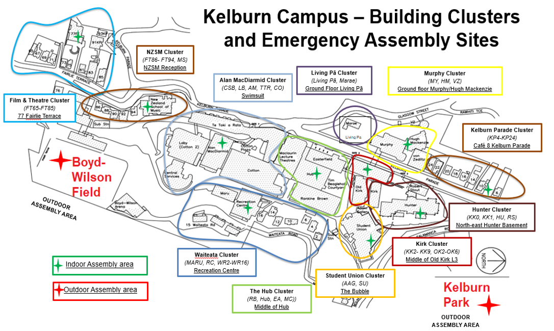Building clusters at Kelburn Campus