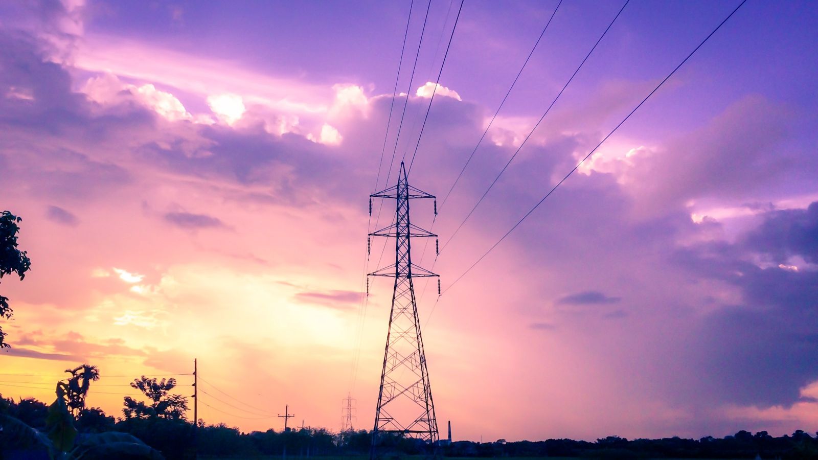 Power pylon with evening sky in the background