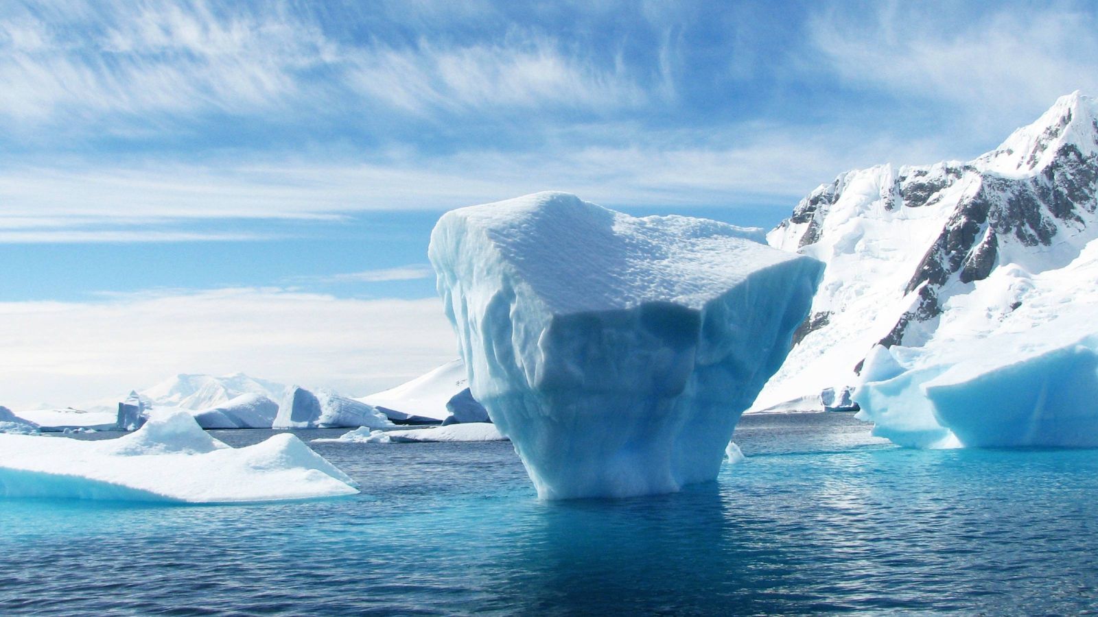 Iceberg floating in sea