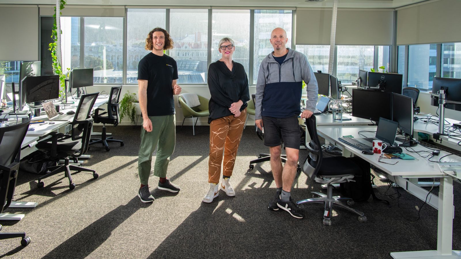 Three members of the tenant businesses at the Tech hub